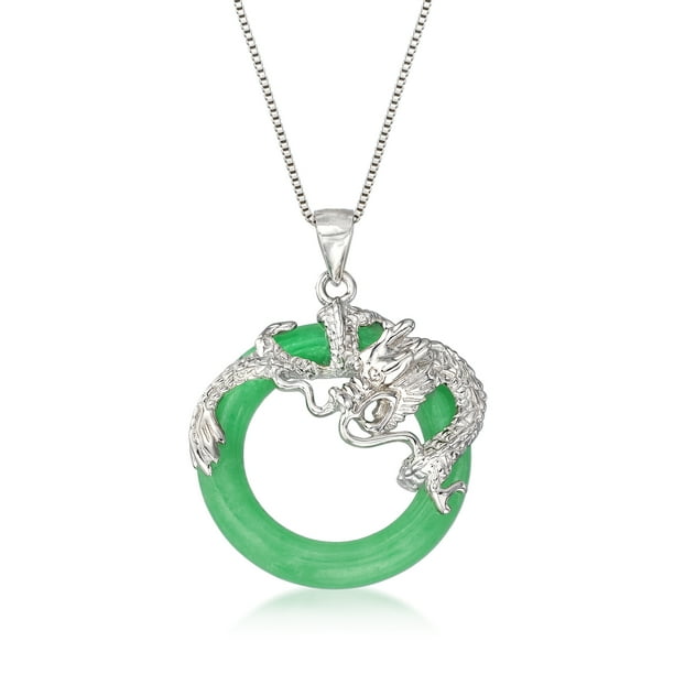 Details about / Green Jade Pendant in Dragonfly Design with Rhodium Plated Bail Gold Tone